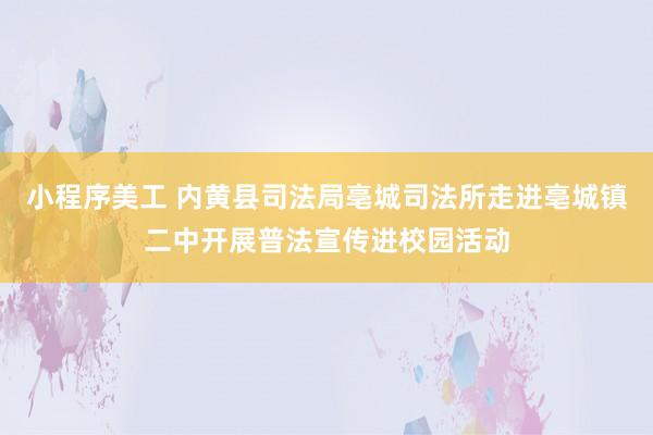 小程序美工 内黄县司法局亳城司法所走进亳城镇二中开展普法宣传进校园活动