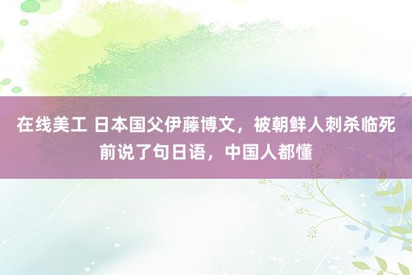 在线美工 日本国父伊藤博文，被朝鲜人刺杀临死前说了句日语，中国人都懂